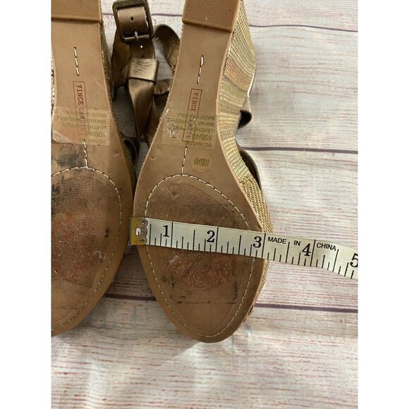 Vince Camuto Gold Wedge Hattie Espadrilles Sandals - 10B - Picture 11 of 12